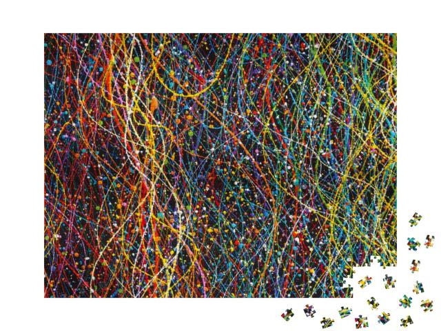 Abstract Lines Colorful Background with Texture. Party Ba... Jigsaw Puzzle with 1000 pieces