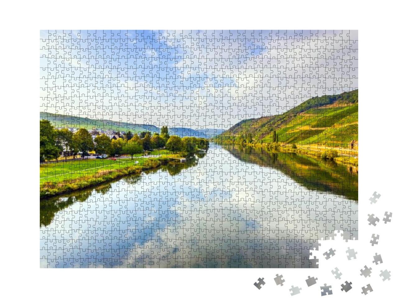 Vineyards At the Hills of the Romantic River Moselle Edge... Jigsaw Puzzle with 1000 pieces