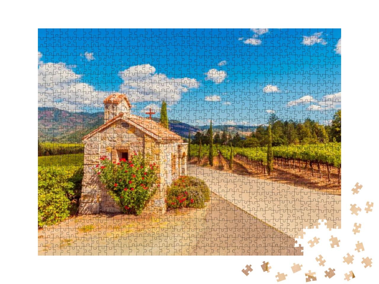 Chapel Near Vineyards in Napa Valley California Usa... Jigsaw Puzzle with 1000 pieces
