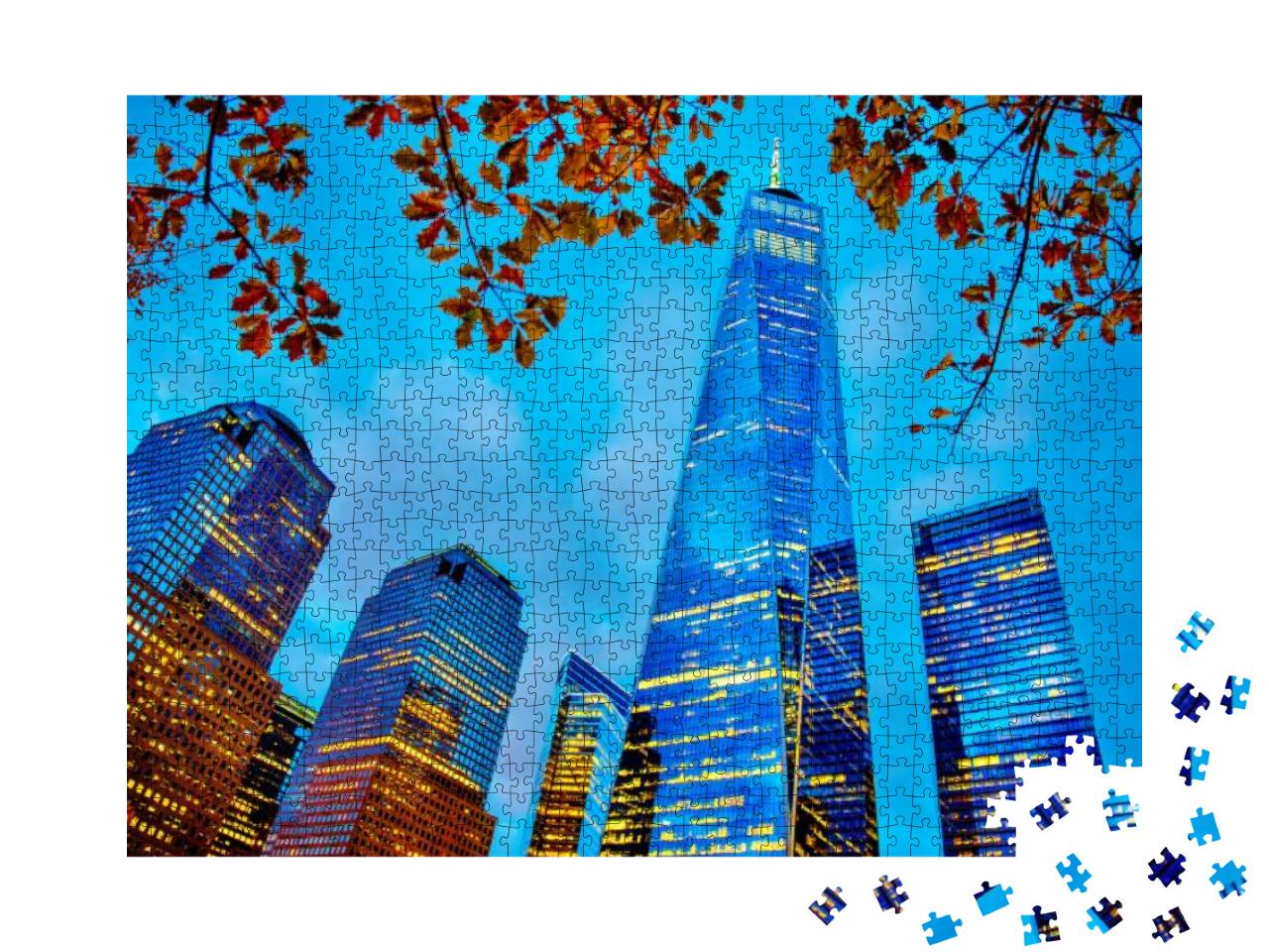 Freedom Tower At One World Trade Center by Night... Jigsaw Puzzle with 1000 pieces