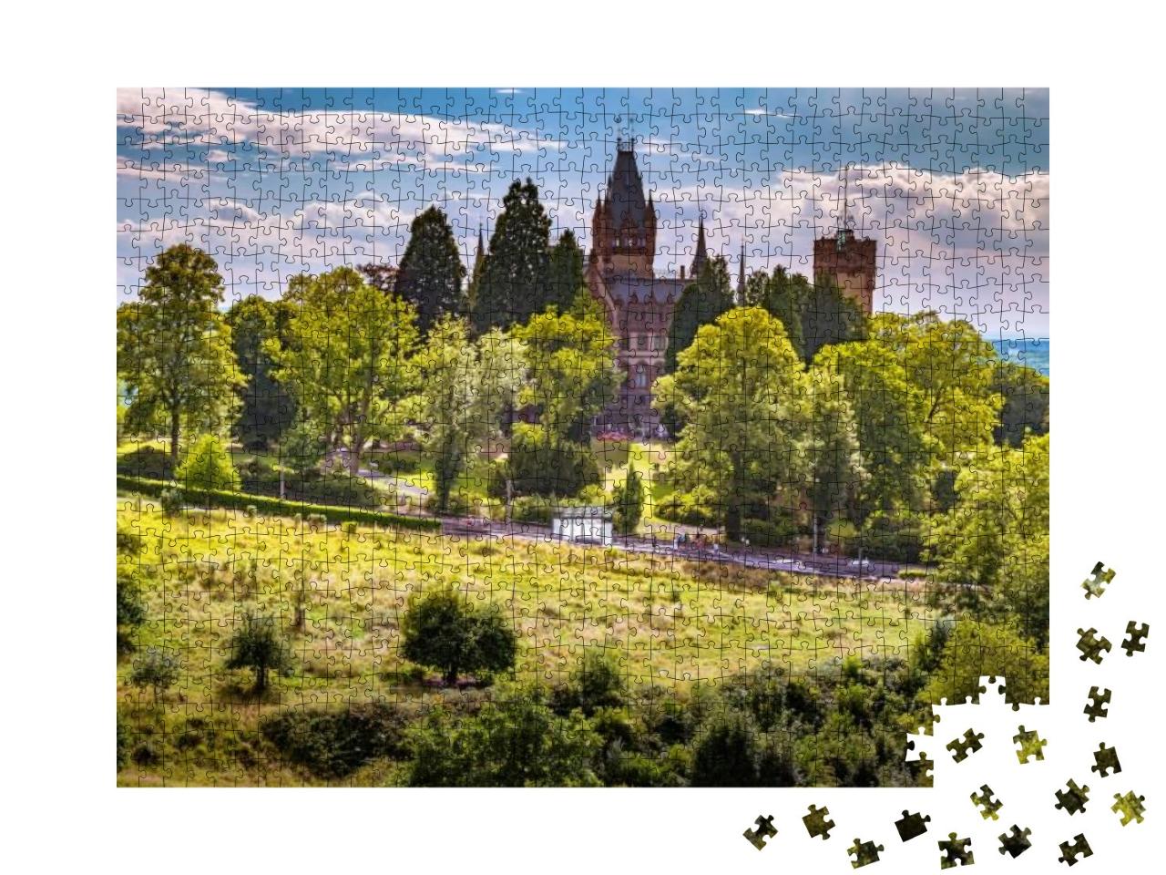 Beautiful Sunset Landscape with Schloss Drachenburg Castl... Jigsaw Puzzle with 1000 pieces