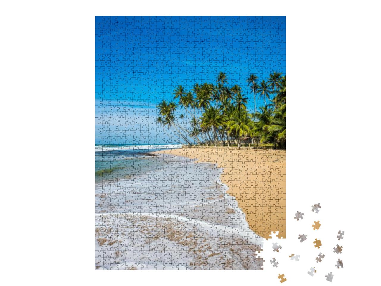 Blue Ocean Waves Breaking on the Beautiful Tropical Beach... Jigsaw Puzzle with 1000 pieces