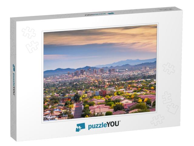 Phoenix, Arizona, USA Downtown Cityscape At Dusk... Jigsaw Puzzle