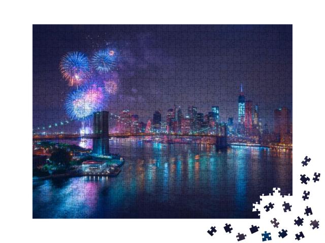 4th of July Fireworks in New-York... Jigsaw Puzzle with 1000 pieces