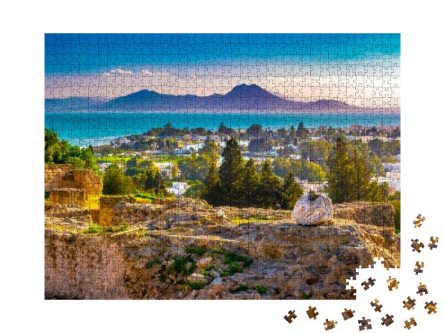 View from Hill Byrsa with Ancient Remains of Carthage & L... Jigsaw Puzzle with 1000 pieces