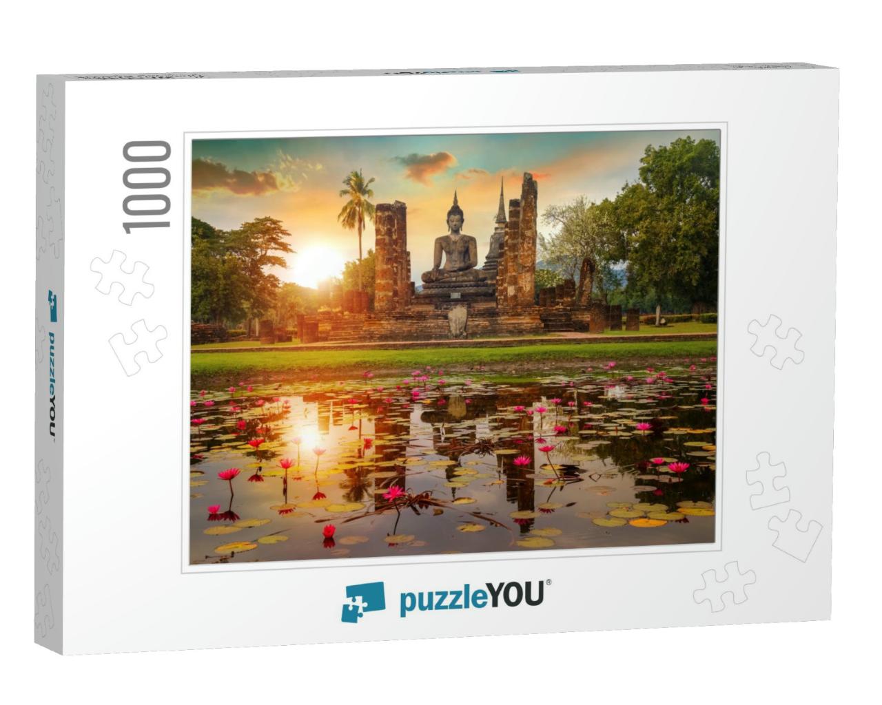 Wat Mahathat Temple in the Precinct of Sukhothai Historic... Jigsaw Puzzle with 1000 pieces