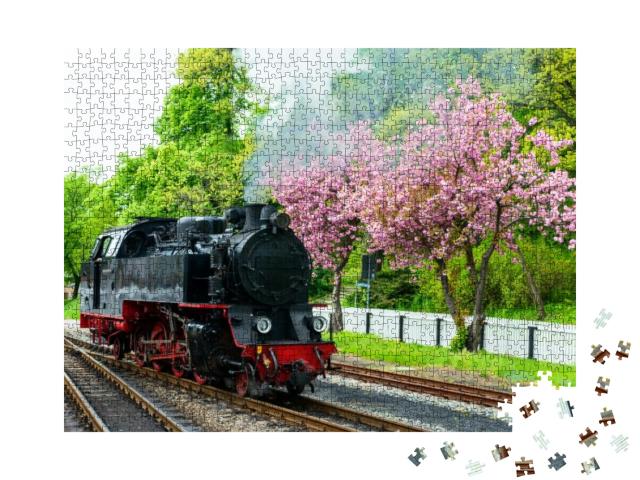 Mollie Steam Train in Warnemunde... Jigsaw Puzzle with 1000 pieces