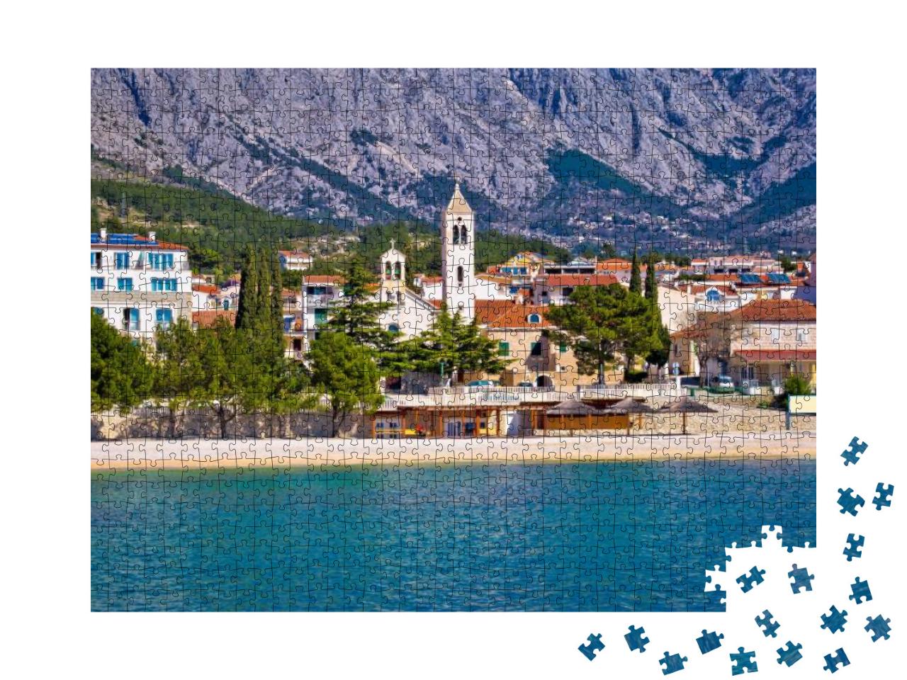 Town of Baska Voda Waterfront View, Makarska Riviera in D... Jigsaw Puzzle with 1000 pieces