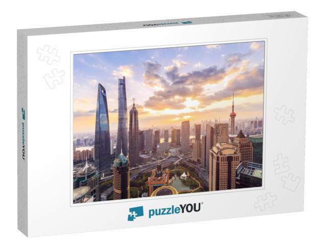 Shanghai Skyline & Cityscape At Sunset... Jigsaw Puzzle