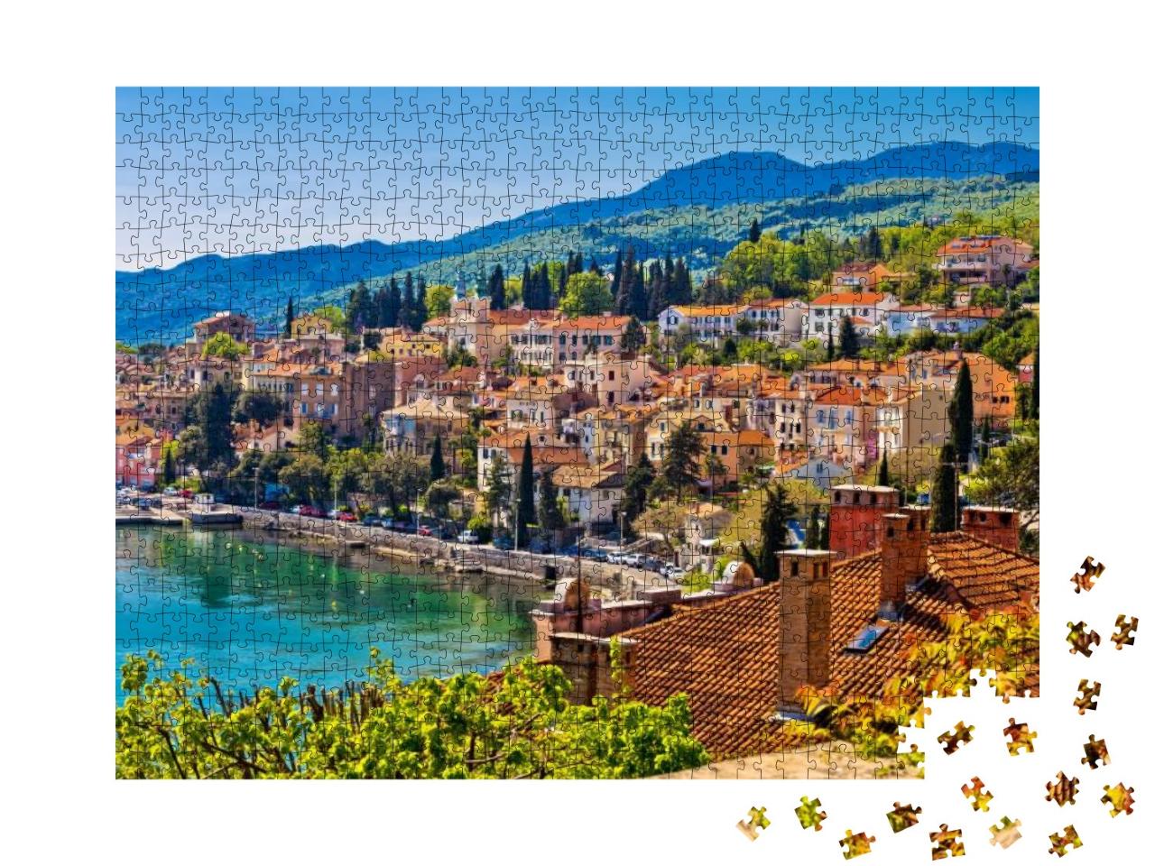 Town of Volosko Seafront View, Opatija Riviera of Croatia... Jigsaw Puzzle with 1000 pieces