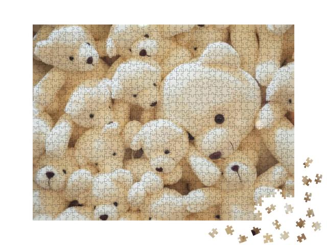 Teddy Bear, White Teddy Bear, Many White Teddy Bear... Jigsaw Puzzle with 1000 pieces