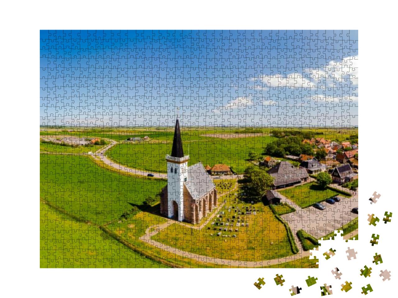 White Church Den Hoorn Texel Netherlands, Beautiful Churc... Jigsaw Puzzle with 1000 pieces