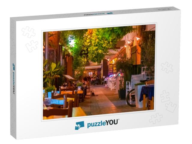 Night Limassol. Cyprus. Walking the Streets of Limassol... Jigsaw Puzzle