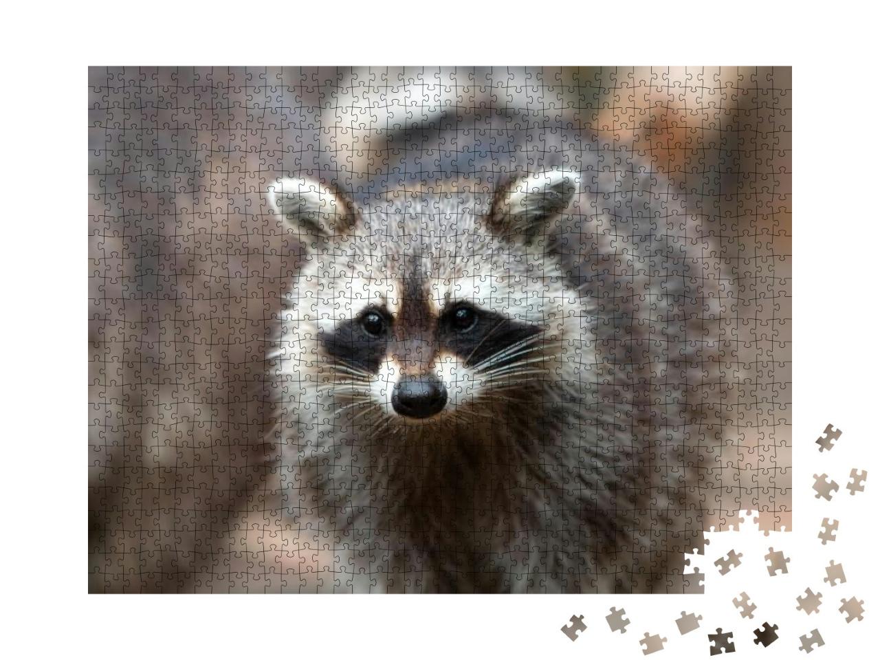 North American Raccoon in German Waschbar Procyon Lotor... Jigsaw Puzzle with 1000 pieces