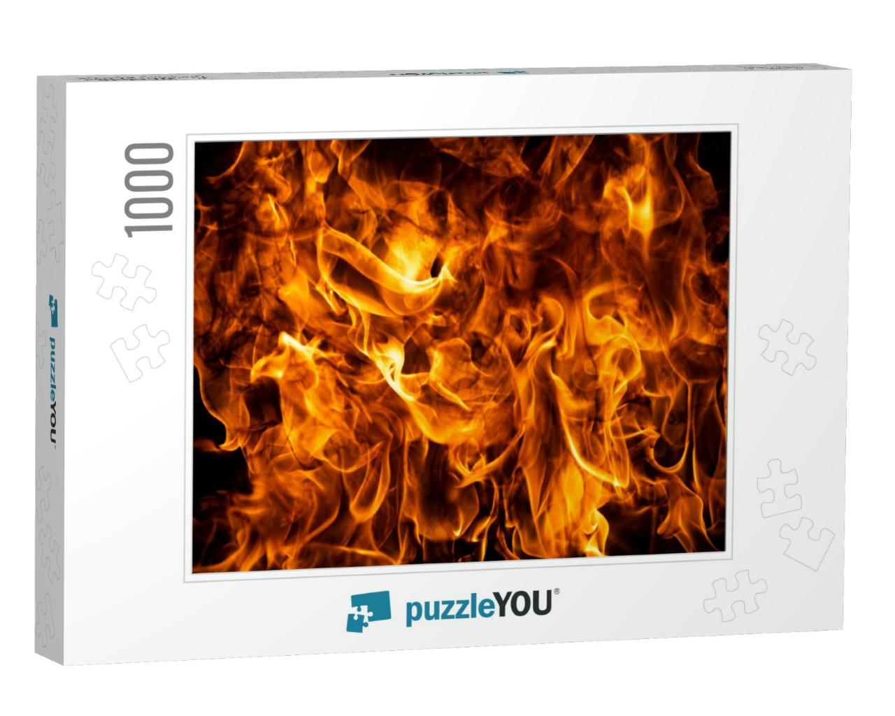 Fire Flames Isolated on Black Background. Fire Burn Flame... Jigsaw Puzzle with 1000 pieces