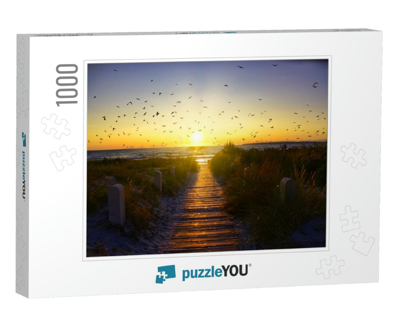 Sunrise, Sunset At the Baltic Sea on the Island of Ruegen... Jigsaw Puzzle with 1000 pieces
