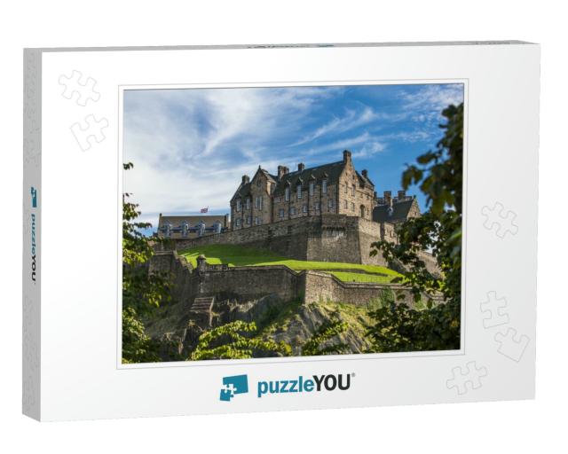 Looking Up the Hill At Edinburgh Castle. Edinburgh Castle... Jigsaw Puzzle