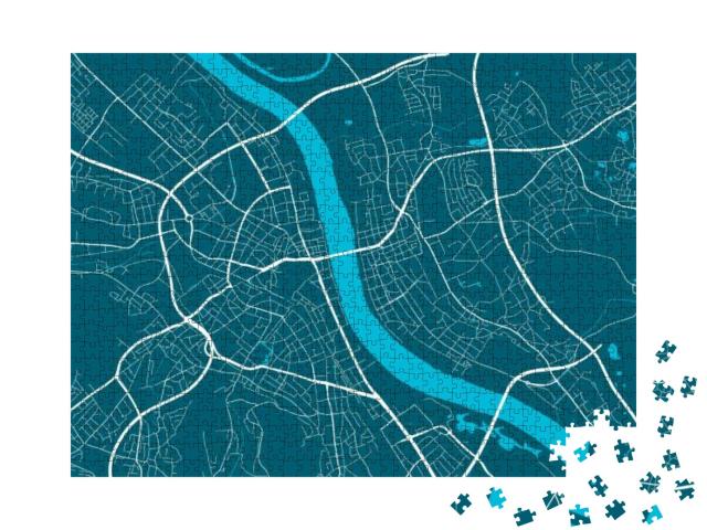 Detailed Map of Bonn City Administrative Area. Royalty Fr... Jigsaw Puzzle with 1000 pieces