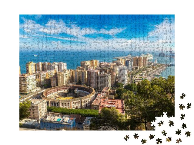 Panoramic Aerial View of Malaga in a Beautiful Summer Day... Jigsaw Puzzle with 1000 pieces