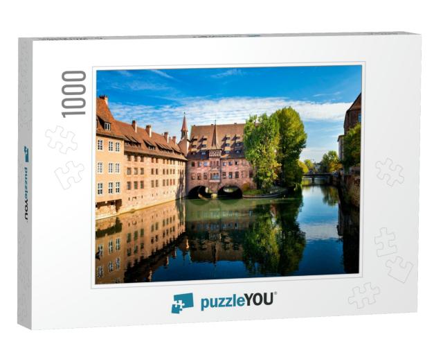 Nuremberg, Heilig-Geist-Spital Which is Reflected in the... Jigsaw Puzzle with 1000 pieces