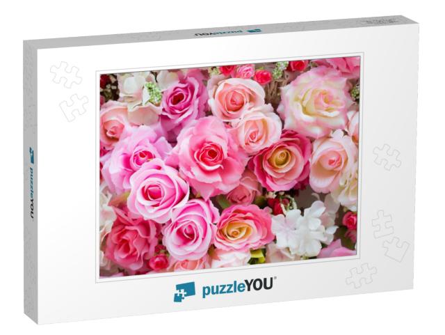 Soft Color Roses Background... Jigsaw Puzzle