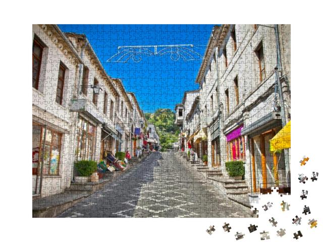 Main Street of Historic Town Gjirokasteron in Gjirokaster... Jigsaw Puzzle with 1000 pieces