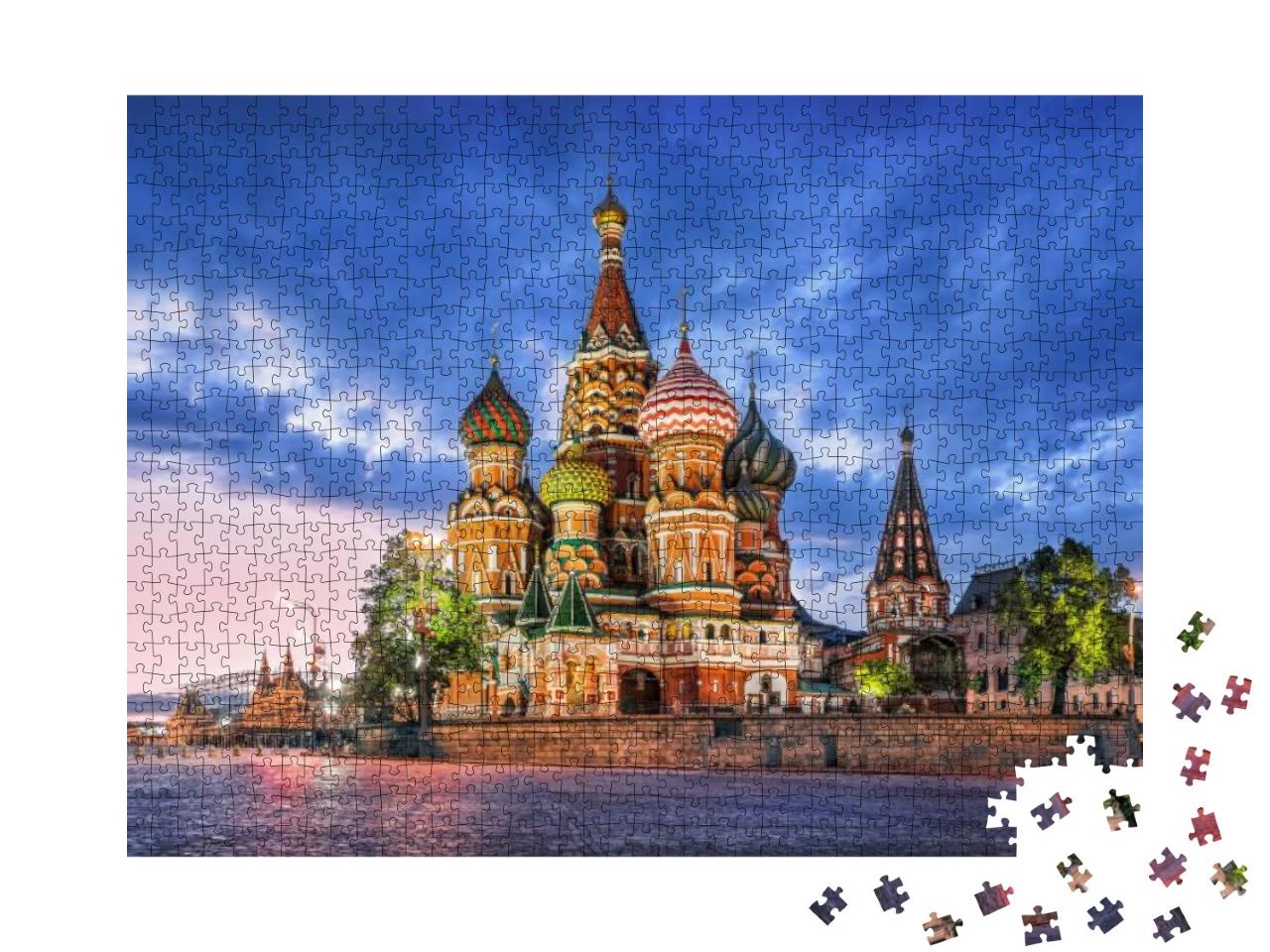 St. Basils Cathedral in Moscow on Red Square on a Summer... Jigsaw Puzzle with 1000 pieces