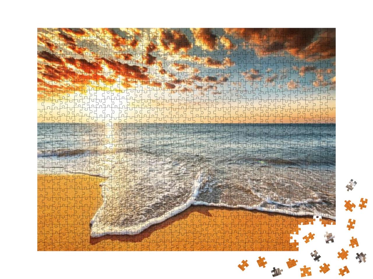Brilliant Ocean Beach Sunrise... Jigsaw Puzzle with 1000 pieces