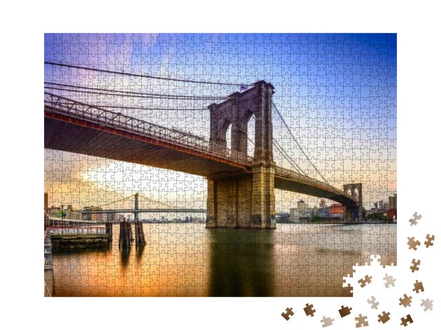 Brooklyn Bridge in New York City At Dawn... Jigsaw Puzzle with 1000 pieces