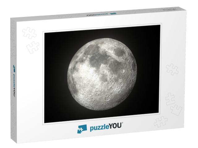 Earths Moon Glowing on Black Background... Jigsaw Puzzle