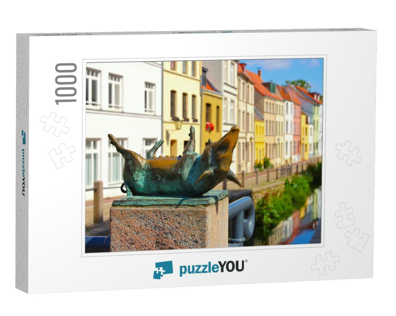 The Old Town Wismar in Northern Germany, the Pig Bridge... Jigsaw Puzzle with 1000 pieces