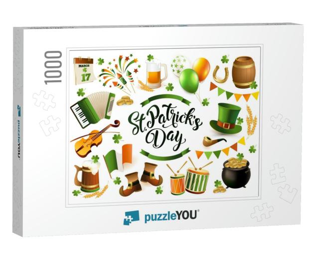 St. Patrick's Day Traditional Collection Illustrat... Jigsaw Puzzle with 1000 pieces