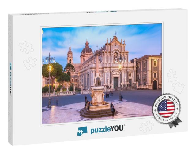 Piazza Duomo in Catania with the Cathedral of Santa Agath... Jigsaw Puzzle
