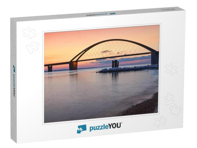 Fehmarn Sound Bridge in Beautiful Sunset... Jigsaw Puzzle