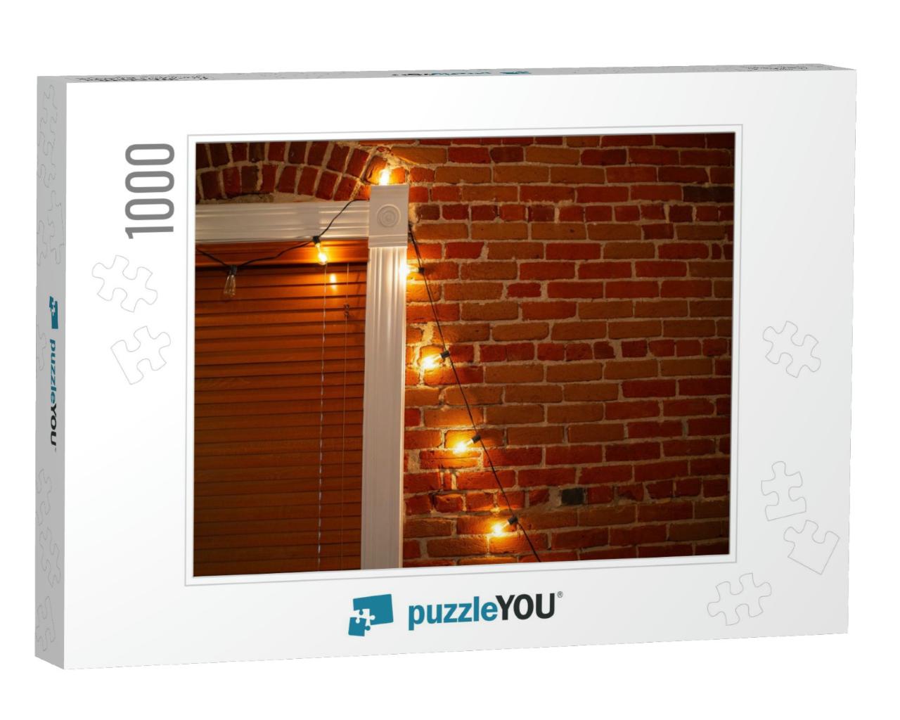 The String of Vintage Lights Bulbs Inside At Night, Light... Jigsaw Puzzle with 1000 pieces