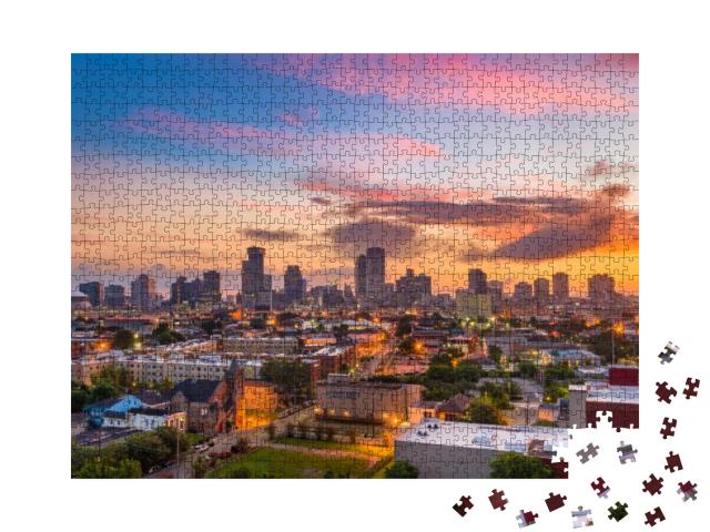 New Orleans, Louisiana Downtown City Skyline At Twilight... Jigsaw Puzzle with 1000 pieces
