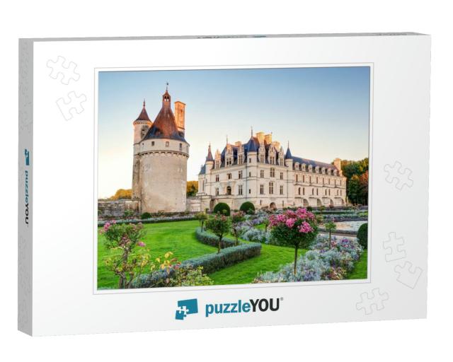 Chateau De Chenonceau in Evening, Loire Valley, France. I... Jigsaw Puzzle