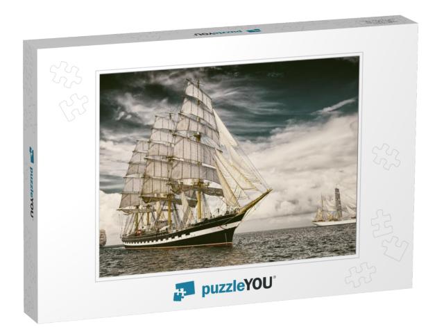 Sailing Ships. Toned Image & Blur. Retro Style Postcard... Jigsaw Puzzle