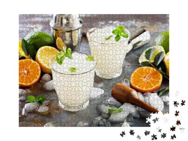 Refreshing Summer Alcoholic Cocktail Margarita with Crush... Jigsaw Puzzle with 1000 pieces