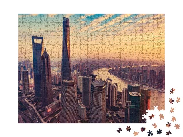 Aerial View of Shanghai City... Jigsaw Puzzle with 1000 pieces