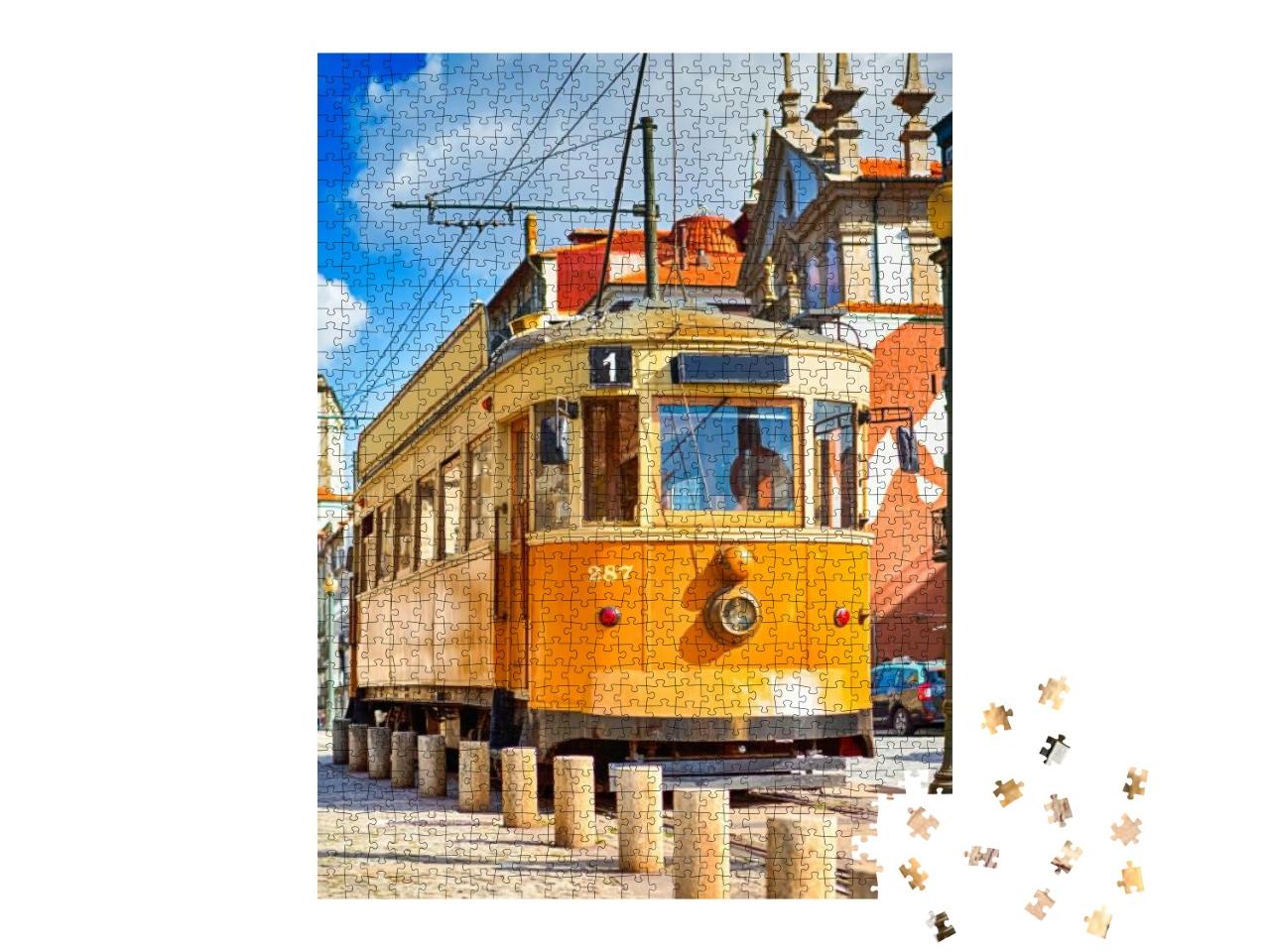 Portuguese Travel Destinations. Traditional Porto Yellow... Jigsaw Puzzle with 1000 pieces