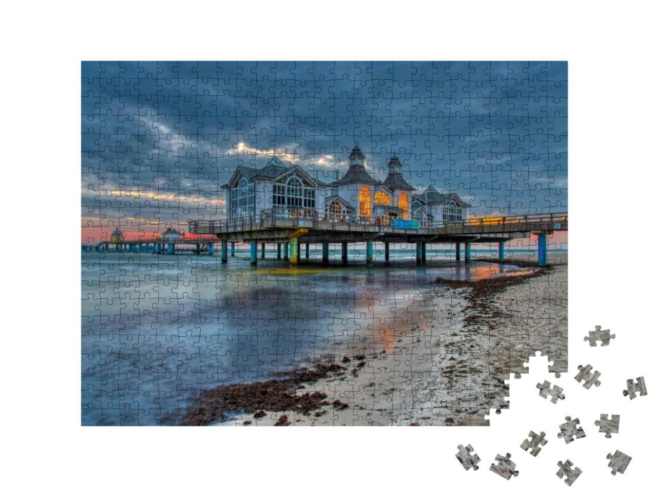 The Sea Pier of Sellin on Ruegen Island in Germany with D... Jigsaw Puzzle with 500 pieces