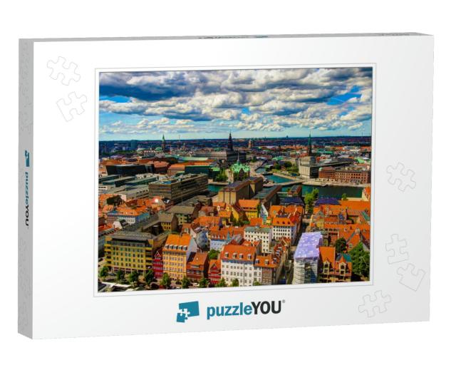 Panoramic Aerial Cityscape of Copenhagen City in Denmark... Jigsaw Puzzle
