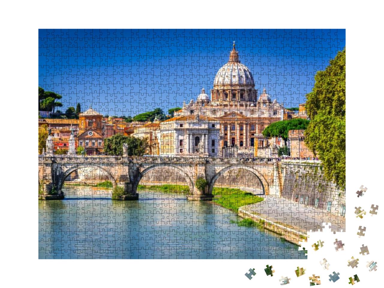 Rome, Italy. Vatican Dome of Saint Peter Basilica Italian... Jigsaw Puzzle with 1000 pieces
