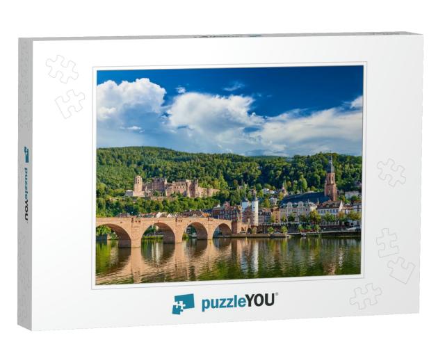 Heidelberg Town with Old Karl Theodor Bridge & Castle on... Jigsaw Puzzle