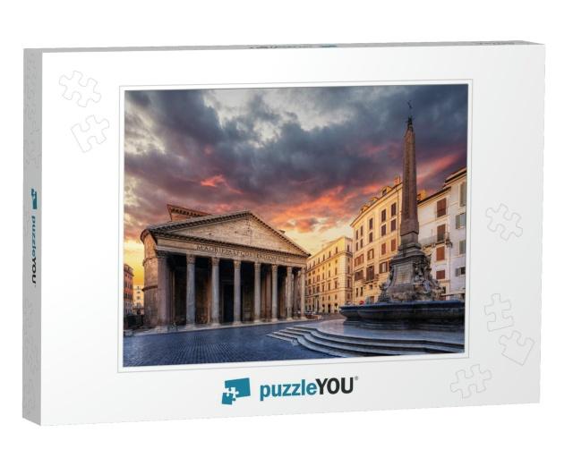 View of Pantheon in the Morning. Rome. Italy... Jigsaw Puzzle