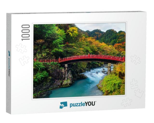 Shinkyo Bridge During Autumn in Nikko, Tochigi, Japan... Jigsaw Puzzle with 1000 pieces