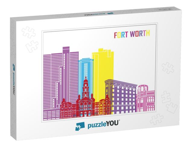 Fort Worth Skyline Pop in Editable Vector File... Jigsaw Puzzle