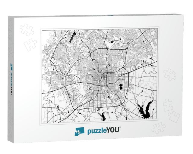 San Antonio Monochrome Vector Map. Very Large & Detailed... Jigsaw Puzzle