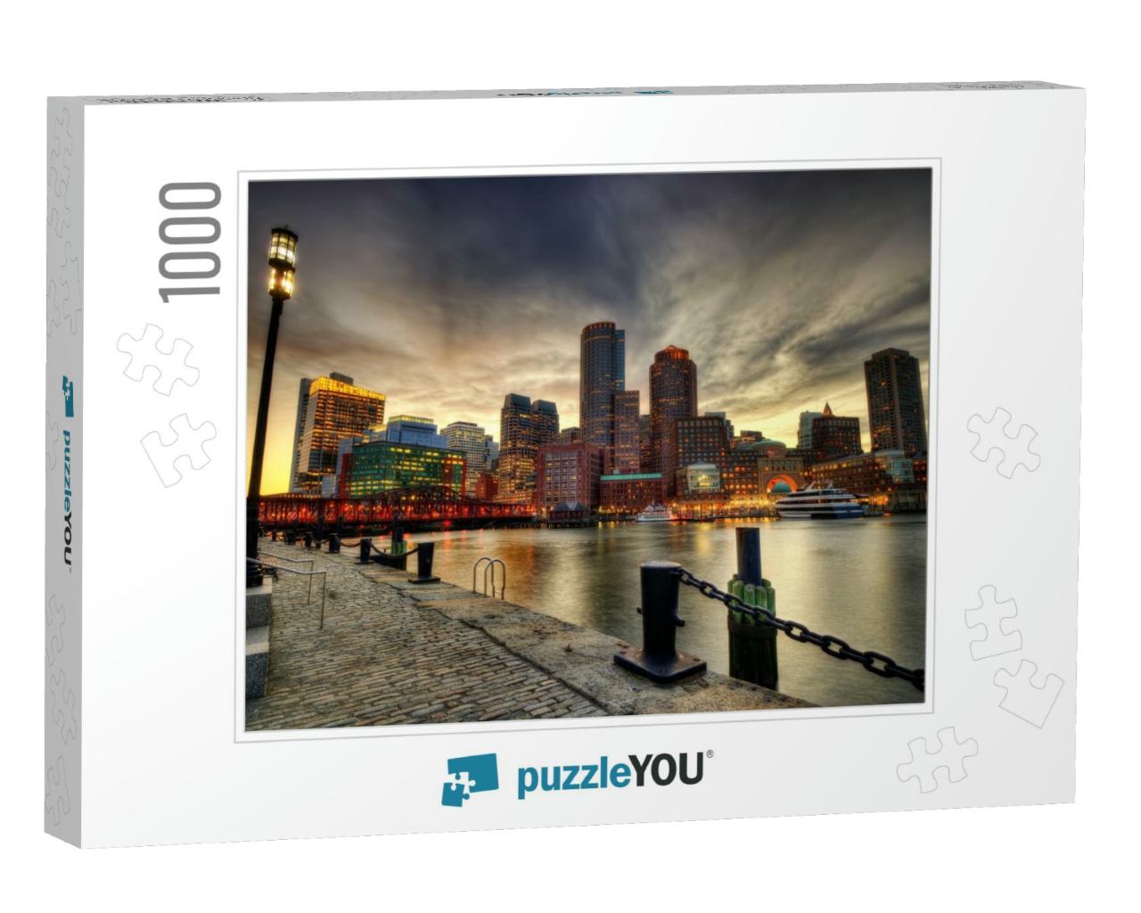Boston Skyline At Sunset... Jigsaw Puzzle with 1000 pieces